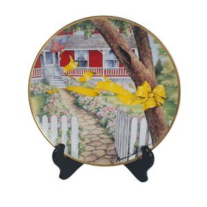 Home Coming Vintage Maureen Dradak Patriotic Yellow Ribbon Tree Plate 1991